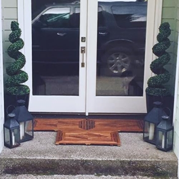 Designer Teak Shower Mat Large Water-Resistant Luxury