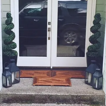 Designer Teak Shower Mat Large Water-Resistant Luxury