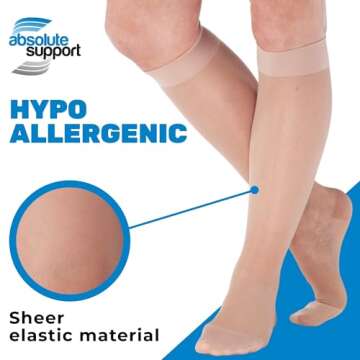 ABSOLUTE SUPPORT - Sheer Compression Stockings for Women 20-30mmHg - Graduated Support Compression Socks for Diabetic, Sclerotherapy, Blood Clots, Pain Relief - Nude, X-Large - A205NU4