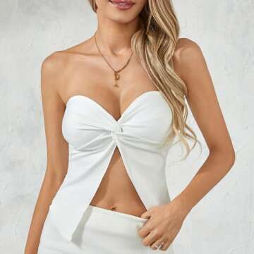Women Sleeveless Tie Up Blouse Off Shoulder Crop Top Hollow Out Y2K Fairycore Vintage Strapless Camisole