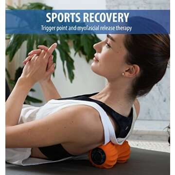 Zyllion Rechargeable Vibrating Massage Ball - Cordless 4-Mode Deep Tissue Peanut Massager Roller for Plantar Fasciitis, Sciatica, Fibromyalgia, Muscle Pain on Feet, Legs, Neck, Back (ZMA-30) Orange