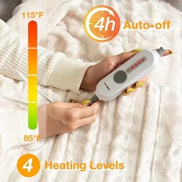 WOOMER Heated Throw Blanket Soft Faux Fur Fast Heating