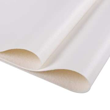 HGUAN Smooth Solid Color White Faux Leather 12"X53"(30cmX135cm),Faux Leather Sheets Roll Very Suitable for Making Crafts, Leather Earrings, Bows,Sewing (White)