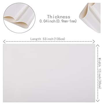 HGUAN Smooth Solid Color White Faux Leather 12"X53"(30cmX135cm),Faux Leather Sheets Roll Very Suitable for Making Crafts, Leather Earrings, Bows,Sewing (White)