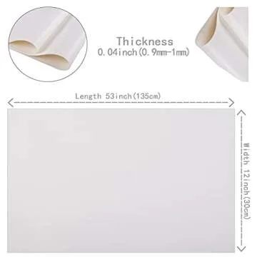 HGUAN Smooth Solid Color White Faux Leather 12"X53"(30cmX135cm),Faux Leather Sheets Roll Very Suitable for Making Crafts, Leather Earrings, Bows,Sewing (White)