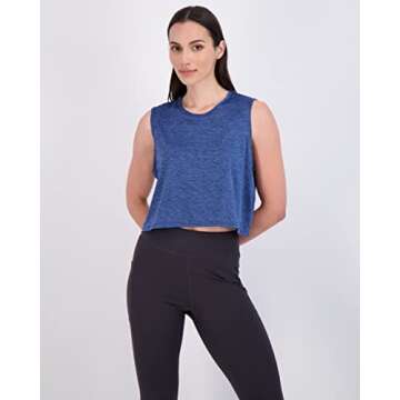 5 Pack: Womens Summer Cute Crop Tank Top Shirt Trendy Dry Fit Ladies Tops Tees Athletic Yoga Workout...