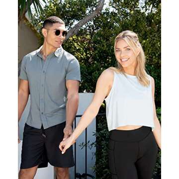 5 Pack: Womens Summer Cute Crop Tank Top Shirt Trendy Dry Fit Ladies Tops Tees Athletic Yoga Workout Running Gym Active Cropped Exercise Women Loose Fit Sleeveless Fitness Tanks Camisole - Set 7, M