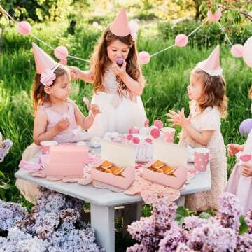 FillTouch 36 Pcs Pink Boxes for Bakery Cookie Candy Biscuit Treats Small Boxes Cardboard Recyclable Pink and Black for Party Favor Wedding Packaging(6 x 3 x 1.8 Inch,Pink)