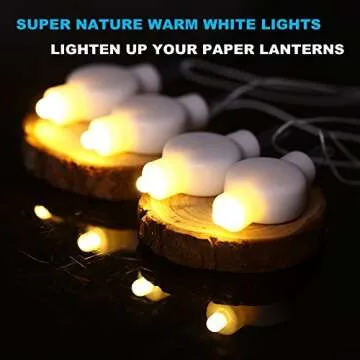 LOGUIDE Small LED Lights, 24 Pack, Battery Powered for Paper Lanterns,Balloons,Floral,Weddings & Festival Decorations (Warm White)