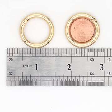 JWBIZ 20pcs Trigger Spring O Rings Round Carabiner Clip Snap for Keyrings Buckle, Bags,Purses (Gold, 3/4 inch)