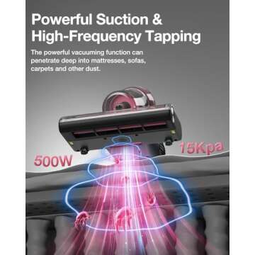 Jimmy Mattress Vacuum Cleaner with UV Sanitization, HEPA & Ultrasonic Power, 15Kpa Suction for Home ...