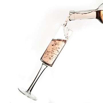 LEMONSODA Glass Champagne Flutes (6oz/180mL) (Set of 4)