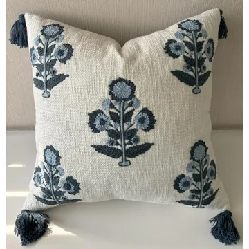 YugTex Hand Embroidered Decorative Pillow Cover 20x20