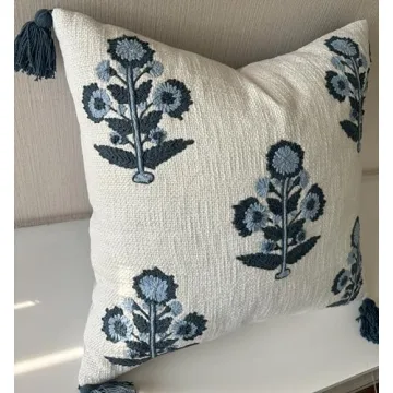 YugTex Hand Embroidered Decorative Pillow Cover 20x20