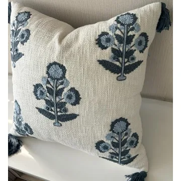 YugTex Hand Embroidered Decorative Pillow Cover 20x20