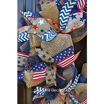 Handmade Patriotic Mesh Wreath for All Occasions