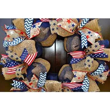 Handmade Patriotic Mesh Wreath for All Occasions