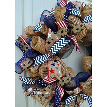 Handmade Patriotic Mesh Wreath for All Occasions