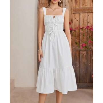 GLNEGE Women's Flowy Midi Dress for Summer 2024