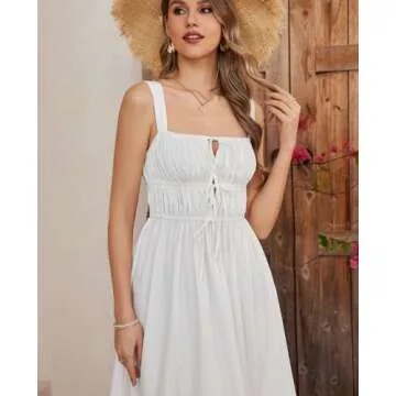 GLNEGE Women's Flowy Midi Dress for Summer 2024