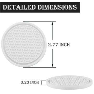 SINGARO Car Cup Coaster, 4PCS Universal Non-Slip Cup Holders Embedded in Ornaments Coaster, Car Interior Accessories, White