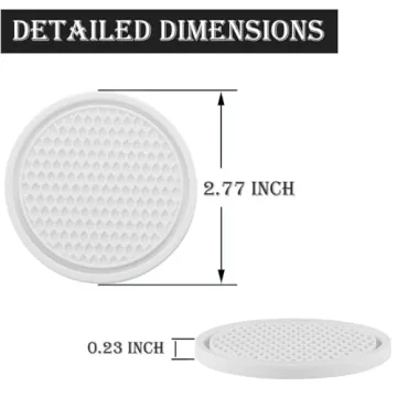 SINGARO Car Cup Coaster, 4PCS Universal Non-Slip Cup Holders Embedded in Ornaments Coaster, Car Interior Accessories, White