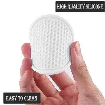 SINGARO Car Cup Coaster, 4PCS Universal Non-Slip Cup Holders Embedded in Ornaments Coaster, Car Interior Accessories, White