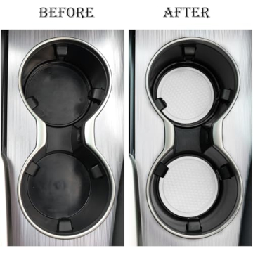 SINGARO Car Cup Coaster, 4PCS Universal Non-Slip Cup Holders Embedded in Ornaments Coaster, Car Interior Accessories, White