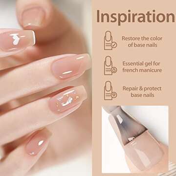UNA GELLA Gel Nail Polish 15ml Neutral Nude Gel Polish Rose Romantic Jelly Nude Soak Off Base Gel Tr...