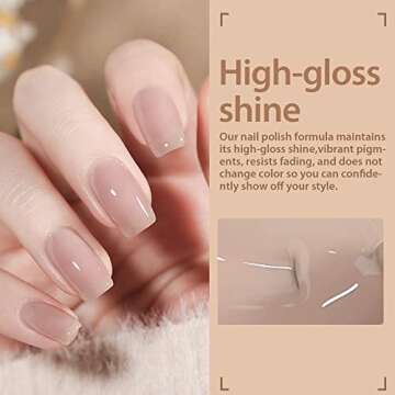 UNA GELLA Gel Nail Polish 15ml Neutral Nude Gel Polish Rose Romantic Jelly Nude Soak Off Base Gel Translucent Soak Off U V Gel Polish for Nail Art 0.5Oz French Manicure DIY at Home