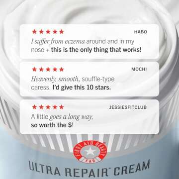 First Aid Beauty - Ultra Repair Cream, Intense Hydration Whipped Colloidal Oatmeal, Strengthens Skin Barrier in 7 Days & Helps Relieve Eczema, Luxury Face & Body Moisturizer, Grapefruit Scent, 12 oz