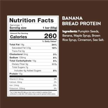 88 Acres Plant Based Seed Protein Bar | 9 Pack, Banana Bread | 12g of Plant Based Protein, Gluten Free, Nut Free, Non GMO, School Safe, No Palm Oil