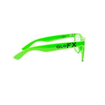 GloFX Ultimate Diffraction Glasses - Green - 3D Prism Rainbow Effect - Great Edm, Festival, Concert, Fireworks, Christmas Lights, and Rave Accessory - Green Frames