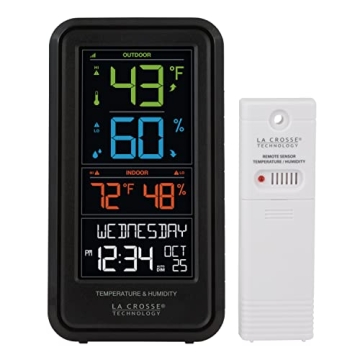 La Crosse Technology Advanced Indoor/Outdoor Temperature & Humidity Monitor with Custom Alerts