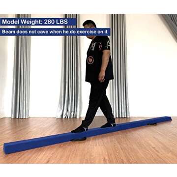 MARFULA 6 FT / 8 FT / 9 FT Folding Gymnastics Beam - Safe and Durable Foam Balance Beam with Carry B...