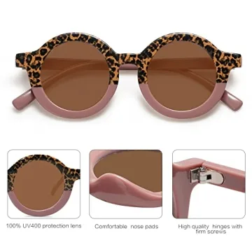 SOJOS Cute Round Polarized Sunglasses UV400 for Kids