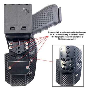 Black Scorpion Outdoor Gear Pro Competition Rig | 1x Pro Comp Holster 1x Pro HD Belt 4X Ambi Single/Double Stack Mag Carriers | 3Gun IPSC USPSA (Medium (28'' - 34''), Sig P320C)