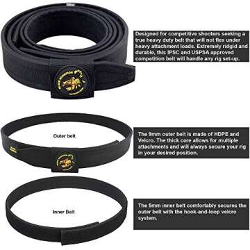 Black Scorpion Outdoor Gear Pro Competition Rig | 1x Pro Comp Holster 1x Pro HD Belt 4X Ambi Single/Double Stack Mag Carriers | 3Gun IPSC USPSA (Medium (28'' - 34''), Sig P320C)