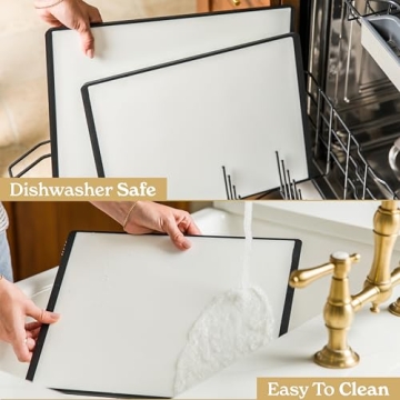 SMIRLY Dishwasher Safe Cutting Board Set for Kitchen