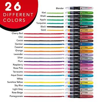 Marabu Art Crayons for Mixed Media - 26 Smooth and Easy Blending Water Soluble Crayons - Highly Pigm...