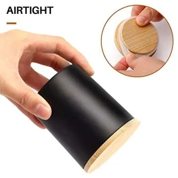 15-Pack 6oz Glass Candle Jars with Airtight Bamboo Lids, Bulk Matte Black Empty Candle Vessels with Labels for Making Candles - Dishwasher Safe