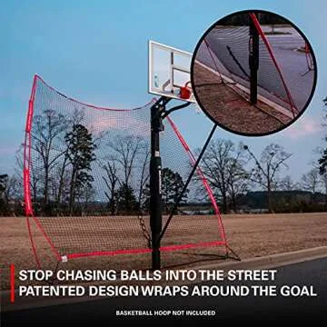 Rukket 12x13 Basketball Return Net and Backstop for Home Use