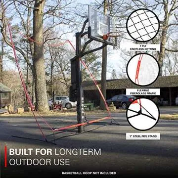Rukket 12x13 Basketball Return Net and Backstop for Home Use