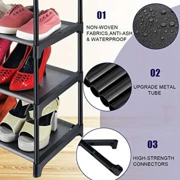 HITHIM 4 Tiers Shoe Rack - Stylish & Space-Saving Organizer