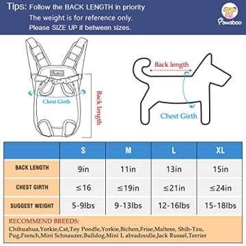 Pawaboo Pet Carrier Backpack, Adjustable Pet Front Cat Dog Carrier Backpack Travel Bag, Legs Out, Ea...