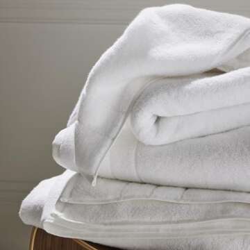 Brooklinen Super-Plush Turkish Cotton Bath Towels - Set of 2, White, 100% Cotton | Best Luxury Spa Towels