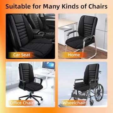 Car Seat Cushion For Driving 1.2"Auto Seat Cushion With Front Back Cushion & Seat Cushion Set Car Cushion Suitable Comfort Memory Foam Driver Seat Cushion for Car, Truck, SUV Comfort for Long Sitting