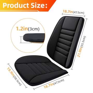 Car Seat Cushion For Driving 1.2"Auto Seat Cushion With Front Back Cushion & Seat Cushion Set Car Cushion Suitable Comfort Memory Foam Driver Seat Cushion for Car, Truck, SUV Comfort for Long Sitting
