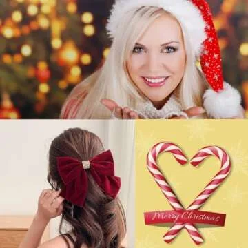 Large Hair Bows for Women Black Hair Bow Big Bow Hair Clip Girl French Barrette with with Velvet Hair Bows Solid Color Ponytail Hair Accessories (Black & Burgundy) (Burgundy)