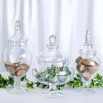 Elegant Glass Apothecary Jars Set - Stylish & Multi-Purpose